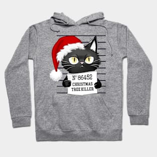 Cute Christmas Tree Killer Cat Hoodie